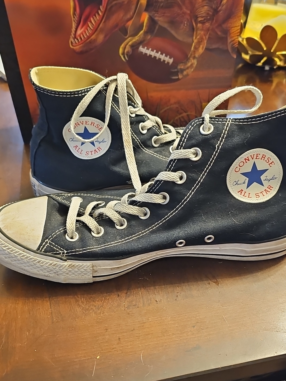 Sz 11 Converse All Star High-Top Sneakers - Black with White Trim